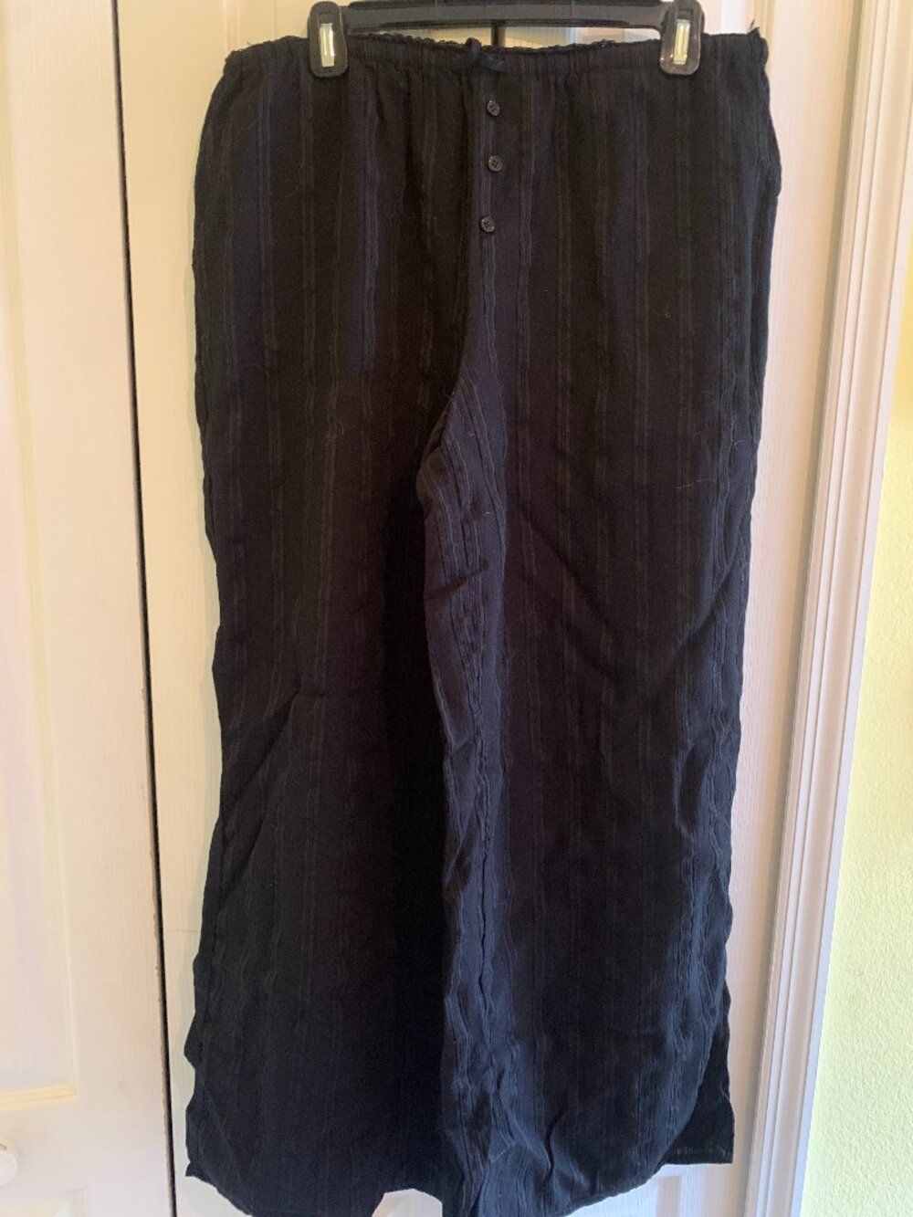 Forever 21 Black Textured Wide Leg Pants - Size XL
